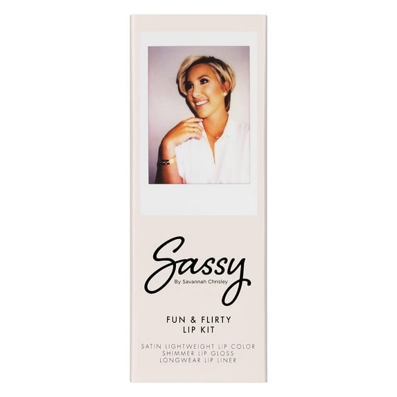 Sassy by Savannah Chrisley Lip Kit, Makeup Lip Kit, Fun and Flirty, 3 Pc