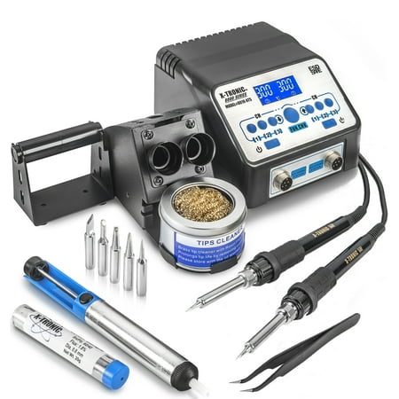 

X-Tronic 8010-XTS - Dual Soldering Iron Station • ESD Safe • 5 Solder Tips • 6 Temperature Presets (3 for each Iron) • Auto Shut Down Function • Calibration Function • °C/°F Conversion • Sleep Timer