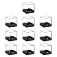 thumbnail image 3 of kowaku 10 Pieces Mineral Display Boxes Display Holders Dustproof Multifunctional Square Black, 3 of 8