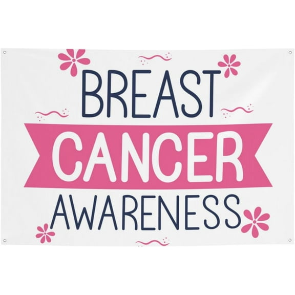 Breast Cancer Awareness Month Banner Backdrop Large Banner Decorations Yard Signs Indoor Outdoor Party Decorations 47x71 Inch