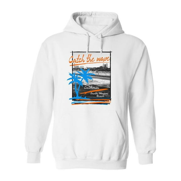 Catch The Wave, Santa Monica Hoodie Men -Image by Shutterstock, Male Small