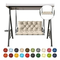 Kimunuk Outdoor Swing Cushion , 40" X 40" X 5" Waterproof Bench Chair Replacement Cushion with 6 Ties for Patio Porch, Cream