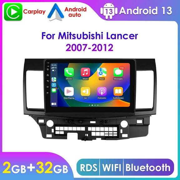 10.1" Touch Screen Android 13 Bluetooth 2 32GB Apple CarPlay Wifi AUX Car Stereo Radio Head Unit Multimedia GPS Navigation Player For Mitsubishi Lancer 2007 2008 2009 2010 2012