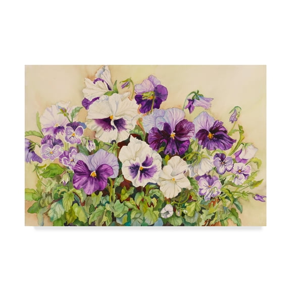 Trademark Fine Art 'Purple Pansies' Canvas Art by Joanne Porter