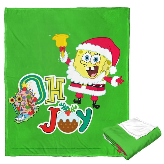 Spongebob Oh Joyful Holiday Kids Silk Touch Throw Blanket