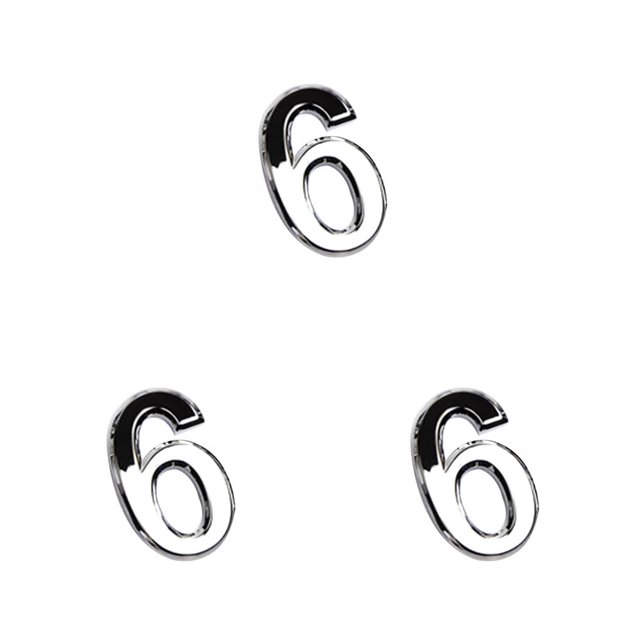 kurtrusly 1pc 3D Numeral Door Plaque House Drawer Sign Plating Gate Digits 0 to 9 Plastic Number Hotel Home Sticker Address Door Label Number 6 3Set