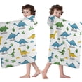 thumbnail image 4 of Dinosaur Pattern with Names Hooded Bath Towel，60"x35" for Ages 3 To 12 Kids, Quick Dry Lightweight Soft Microfiber Hood Beach Towel Cover Up for Kids, 4 of 7