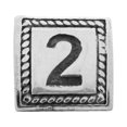 thumbnail image 5 of Number 2 Triangle Block Charm .925 Sterling Silver Antiqued Reflection Beads - QRS1429N2, 5 of 5