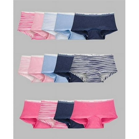 Girls Rot 1 Panty Boyshort Underwear  Assorted Color - Size 8 - Pack of 14