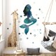 thumbnail image 3 of 1pc, Starry Sky Mermaid Wall Decals Mermaid Wall Stickers Peel And Stick DIY Removable Mermaid Green Bubbles Vinyl Wall Art Decor For Kids Baby Bedroom Nursery Bathroom Door Stickers, 3 of 4