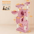 thumbnail image 4 of Yaheetech 64.5in Multi-level Large Cat Tree Condo Tower with Hammock Scratching Posts & Hammock, Pink, 4 of 7