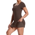 thumbnail image 4 of Ronuti Womens Athletic Dresses for Women Tennis Dresses Square Neck Built in Shorts Pockets Short Sleeve Golf Workout Active Dress, 4 of 10