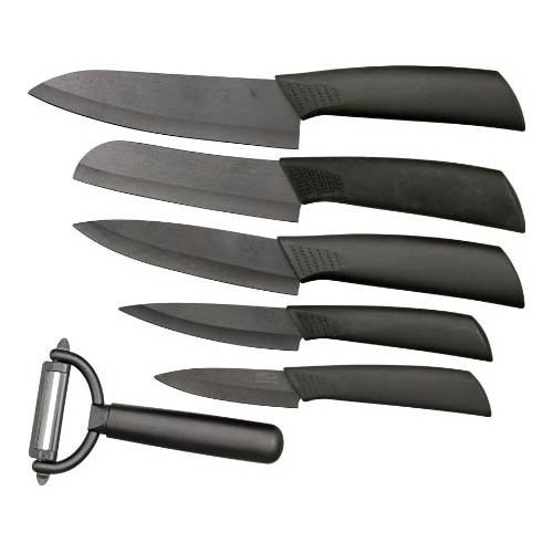 Hen & Rooster Knives I016 Six Piece Ceramic Kitchen Set ...