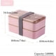 thumbnail image 3 of Bento Box Caja de almacenamiento de alimentos Accesorios de cocina Fiambrera rectangular de doble capa (18*11*10 cm) Rosa, 3 of 5