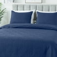 thumbnail image 7 of Quilt Set Queen Size - Lightweight Quilts Summer Bedspreads for All Season 3 Piece (1 Quilt, 2 Pillow Shams) - Navy Blue, 7 of 7