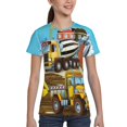 thumbnail image 4 of Honeii Different Construction Site Vehicles Print Kids Boy T-Shirt,Breathable Round Neck Tee,Stylish Summer Tee for Boys, for Outdoor Activities and Casual Wear, 4 of 7