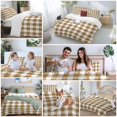 thumbnail image 6 of Brown White Plaid Bedding 3 Piece Duvet Cover Set Queen Size, Watercolor Farmhouse Checkered Soft Microfiber Comforter Cover with Zipper Closure & Pillowcases, Wrinkle & FadeResistant Quilt Cover, 6 of 9