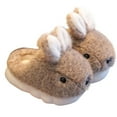 thumbnail image 2 of RXIRUCGD Winter Children Add Plush Non-slip Keep Warm Home Cotton Slippers( Café, Taille:28, 2 of 3