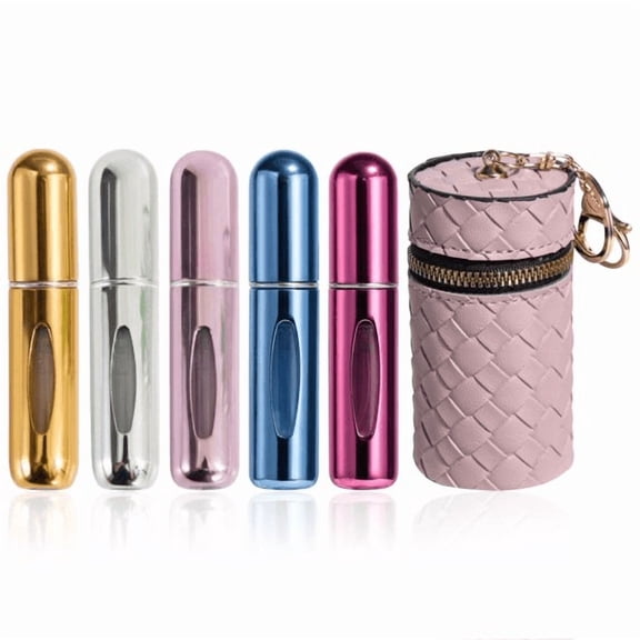 Perfume Travel Refillable Bottle 5ml Portable Atomizer Spray with Storage Pouch for Travel and Daily Use 5 Pack