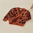 thumbnail image 3 of Kid Toddler Girl Mid-Length Cardigan  Leopard Print V-Neck Long Sleeve Button Closure Coat for Spring Autumn, 3 of 9
