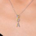 thumbnail image 3 of Gem Stone King 10K Yellow Gold and 925 Sterling Silver White Lab Grown Diamond Initial Letter Charm Infinity Pendant Necklace for Women by Keren Hanan with 18 inch Chain, 3 of 6