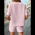thumbnail image 4 of Conjunto de Pijama para Mujer, de Punto Gofre, de 2 Piezas, para Estar en Casa, con Bolsillos. Raíz de Rosa XXL, 4 of 9