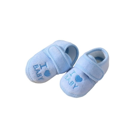 

Rotosw Newborn Flats Soft Sole First Walkers Shoes Prewalker Crib Shoe Breathable Magic Tape Sneakers Indoor&Outdoor Lightweight Moccasins Slippers Blue 4.5C