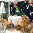 thumbnail image 4 of Outdoor Curtains for Patio Waterproof, Navy Blue Crane Outdoor Privacy Panels Grommet, Vintage Red Teal Spring Floral Botanical Blackout Outside Curtains for Porch/Cabana 54"x84", 1 Panel, 4 of 8