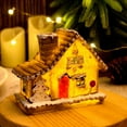 thumbnail image 4 of Selrti LED Lighted Christmas Village House Miniature Resin Gingerbread House Figurine Collectible Christmas Decoration for Tabletop Decor, 4 of 8