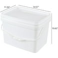 thumbnail image 2 of 4 Packs Plastic Food Storage Bucket with Lid, 5 Gallon Airtight Plastic Buckets with Handles, White, 2 of 7