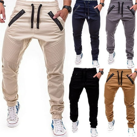 The Noble Collection Men's Slim Fit Urban Straight Leg Trousers Casual Pencil Jogger Cargo