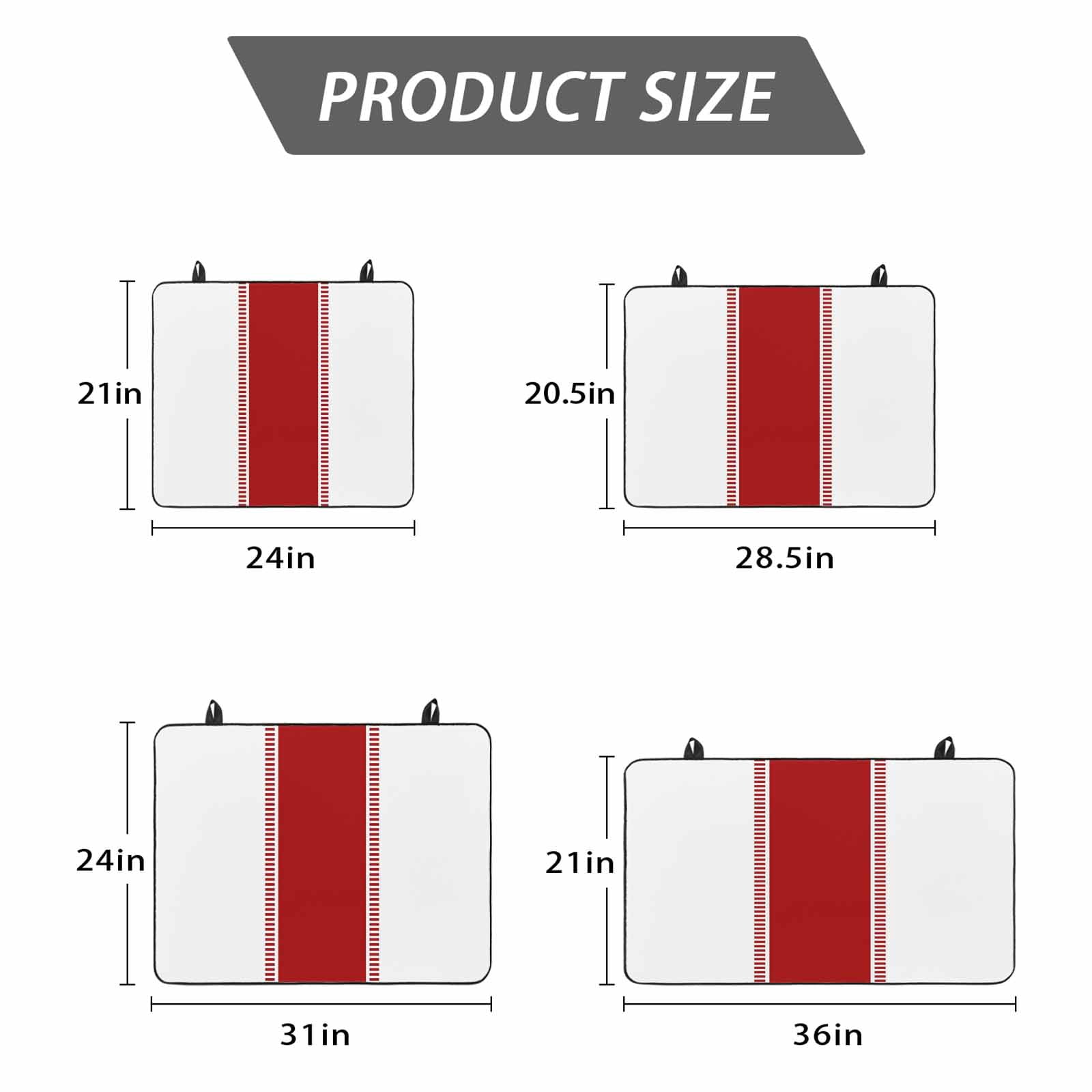 Red Solid Color Texture Stove Top Cover for Electric Stove, Heat-proof & Non Slip Glass Top Stove Cover Protector, Simple Red Stripes Kitchen Flat Cooktop Rubber Mat 36x21 Inches
