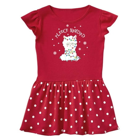 

Inktastic Fleece Navidad Llama Gift Baby Girl Dress