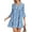 Blue, variant on Women Summer Boho Dress 2025 Casual V Neck Babydoll Ruffle Sleeve Floral Mini Tunic Petite Sundress Red S