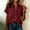 Wine, variant on QUNYINEY Work Womens Button Up Shirts Short Sleeve Purple Casual Tunic Tops Summer Loose Fit Collared Shirts