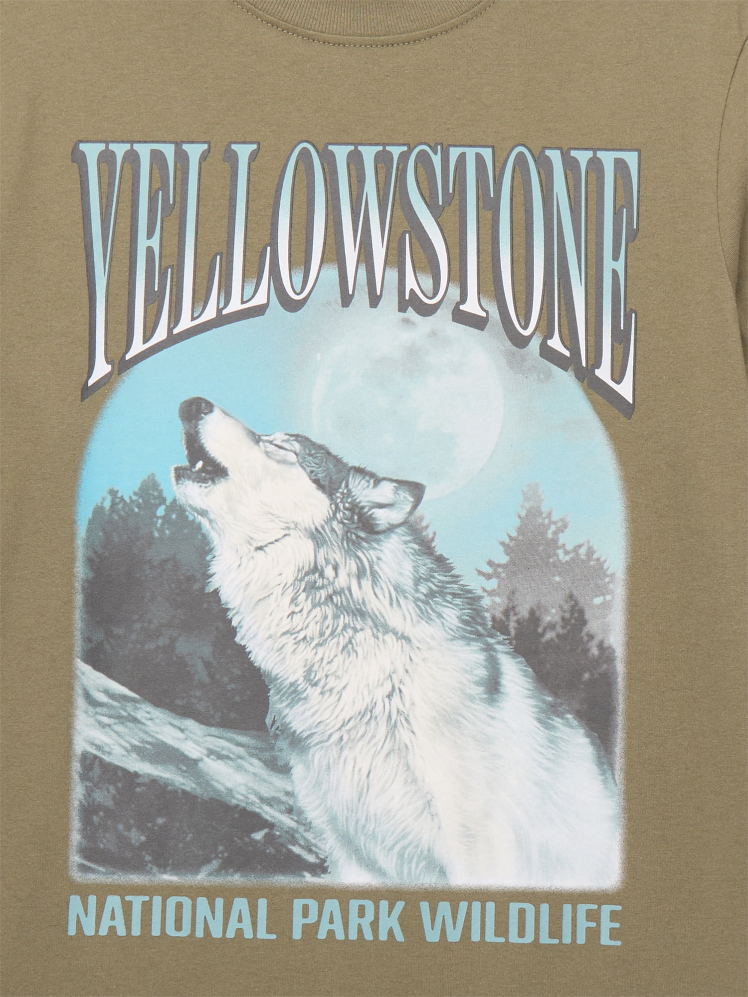 Wonder Nation Boys Yellowstone Wolf Graphic Tee, Sizes XS-XXL