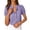 Purple, variant on LIaqionyy Womens Plaid Shirt Short Sleeve Top Button down Ruffle V Neck Dress Shirts Casual Work Blouse Outfits