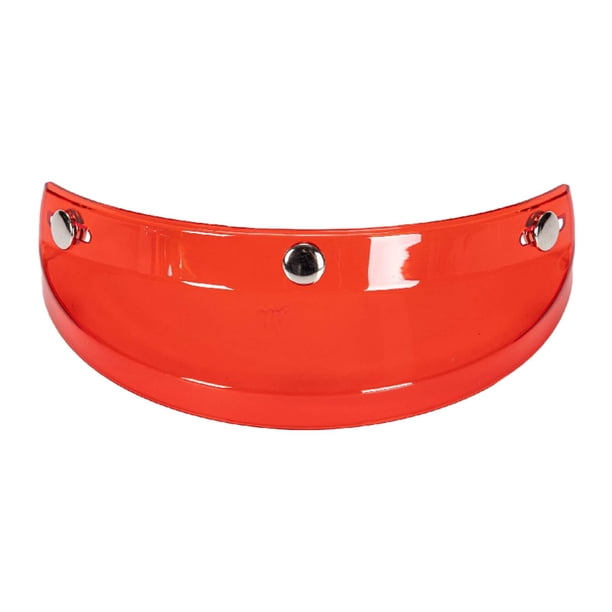 Visera de casco Sunnimix Pantalla universal de 3 broches retro Rojo transparente