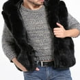thumbnail image 2 of Veste Sans Manches pour Hommes avec Fausse Fourrure de Luxe et Capuche, 2 of 6