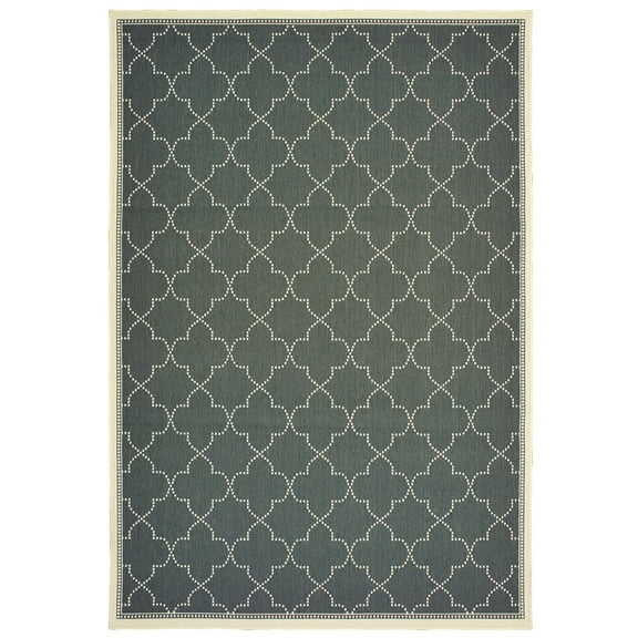 Oriental Weavers Marina Area Rug 6025L Grey Lines Ogee 6' 7" x 9' 6" Rectangle