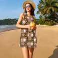 thumbnail image 3 of Balery Beautiful Owl Vestidos de verano para mujer con estampado: vestido holgado sin mangas, vestido playero informal y cómodo para días calurosos., 3 of 7