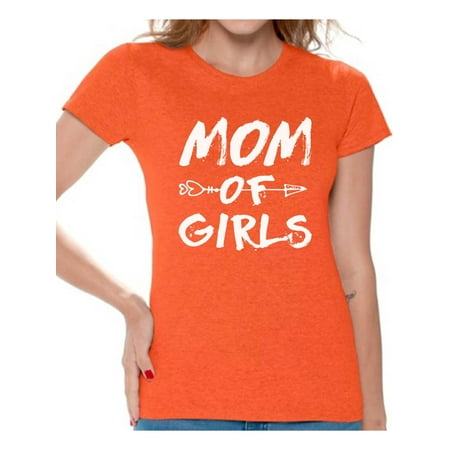 Awkward Styles Women's Mom of Girls Arrow Mother's Day Graphic T-shirt Tops White Motherhood New