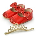 thumbnail image 3 of Infant Baby Girls Soft Sole Non-Slip Shoes Bowknot Decoration Princess Shoes, 3 of 8