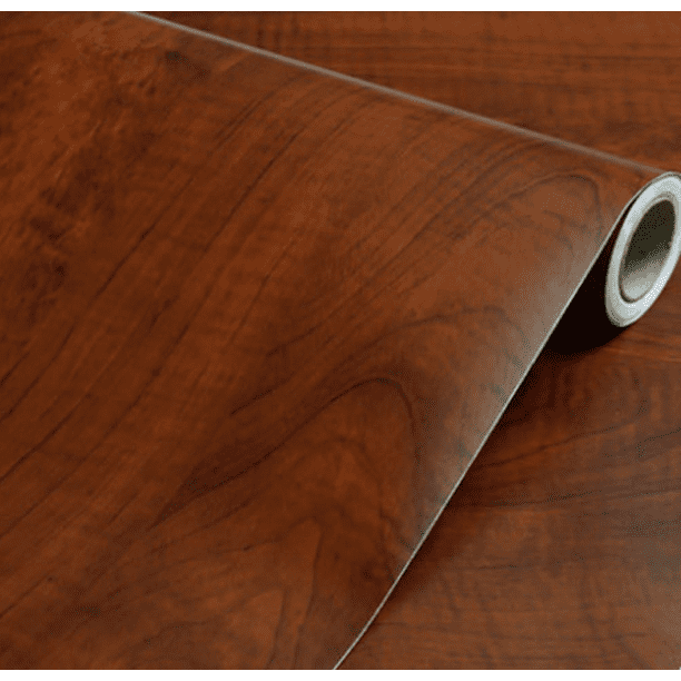 MOYISHI 15.8inch by 79inch Brown Maple Wood Grain Paper Peel and Stick Shelf Liners Wallpaper