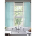 thumbnail image 2 of Aqua Beige Striped Sheer Curtains 72 Inch Length 2 Panels Set, Modern Farmhouse Retro Lines Voile Window Treatment Rod Pocket Curtains Sheers Drapes for Bedroom/Living Room/Kitchen 52"x72"x2, 2 of 7
