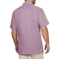 thumbnail image 3 of J. METHOD Men's Short Sleeve Cuban Guayabera Shirt Button Down Classic Embroidered 4 Pockets Casual Top NEMT112 Lilac 2XL, 3 of 6