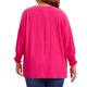 thumbnail image 3 of Blusas de Chiffon de Talla Grande para Mujeres Agnes Orinda, con Mangas Largas de Murciélago y Volantes, Camisas Sueltas Casuales 1X Rosa Fucsia, 3 of 7