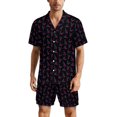 thumbnail image 1 of PRIYAL Men's Short Sleeve Pajama Sets Button Down Collar Sleepwear Soft Lounge Pjs Set Lightweight Men's Outfits, 1 of 13