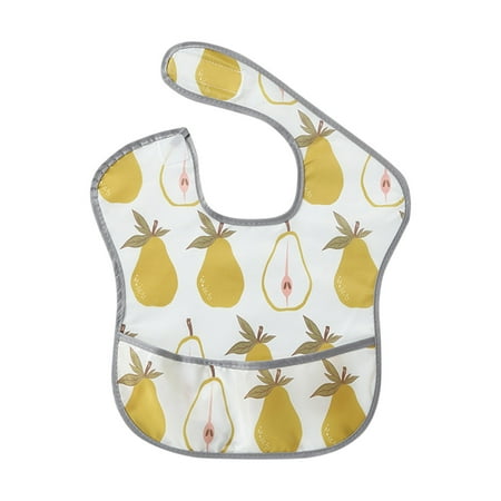 

AOMPMSDX Baby Bibs & Burp Cloths Bib Cover Rice Pocket Auxiliary Food Bibs Waterproof Children s Pocket Eating Summer Food Rice Pocket Yellow One Size