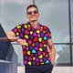 thumbnail image 4 of Fotbe Colorful Hearts Camiseta Polo de Golf para Hombre con Estampado – Camisa Deportiva Transpirable con Cuello Abotonado-Small, 4 of 6